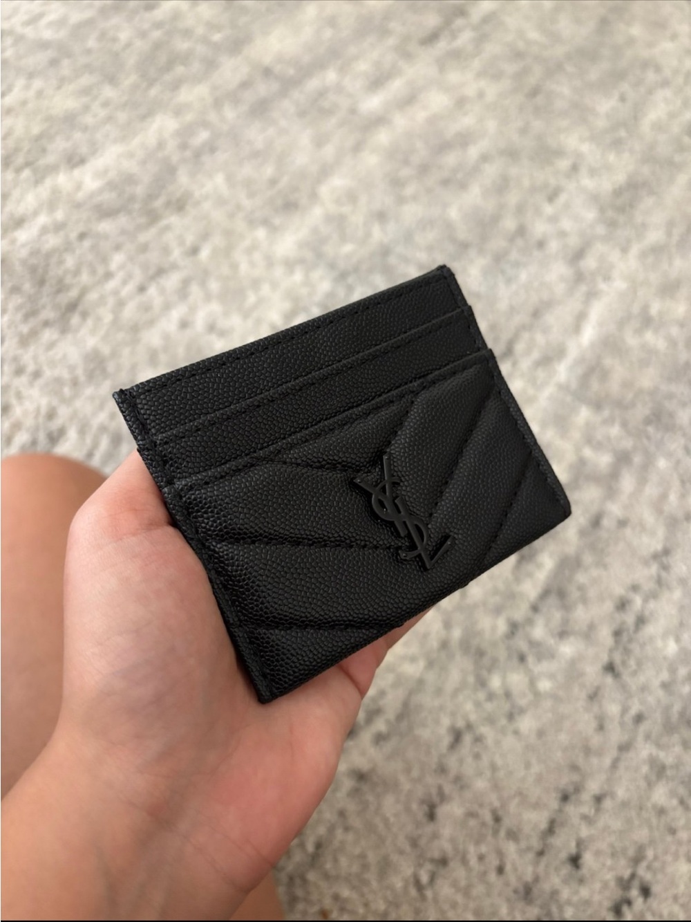 Black Quilted Leather Card Case